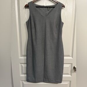 Grey v-neck sheath dress size 8.